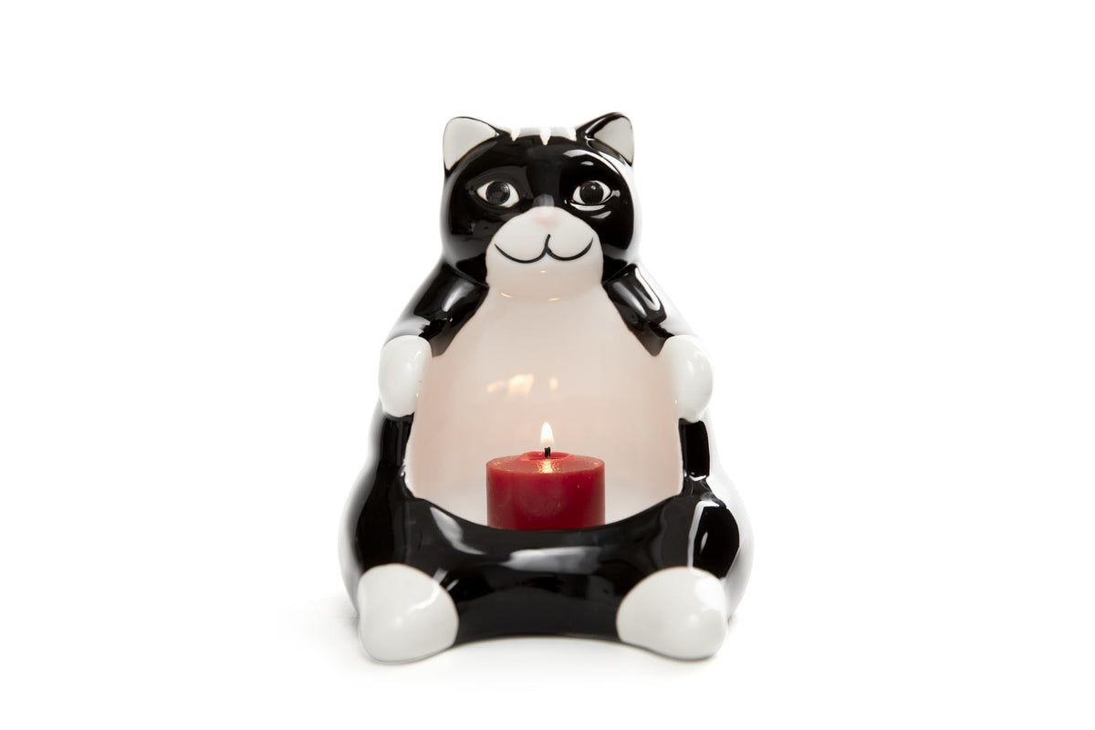 Ceramic Lazy Black Cat Home decor - Can be used as a candy dish, decorative bowl, tealight candle holder and jewelry tray | Unique Birthday gifts for Women, Mom, Grandma, Cat lover, Friend, Coworker
