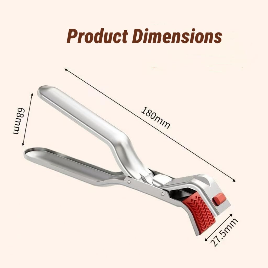 Multi-Purpose Hot Bowl Dish Pan Plate Gripper Kitchen Tweezers Grabber Lifter Clips Tongs Clamp Holder, Anti-Scald Stainless Steel,Non-Slip,for Oven, Air Fryer, Steamer, Pots & Bowls (Silver3)