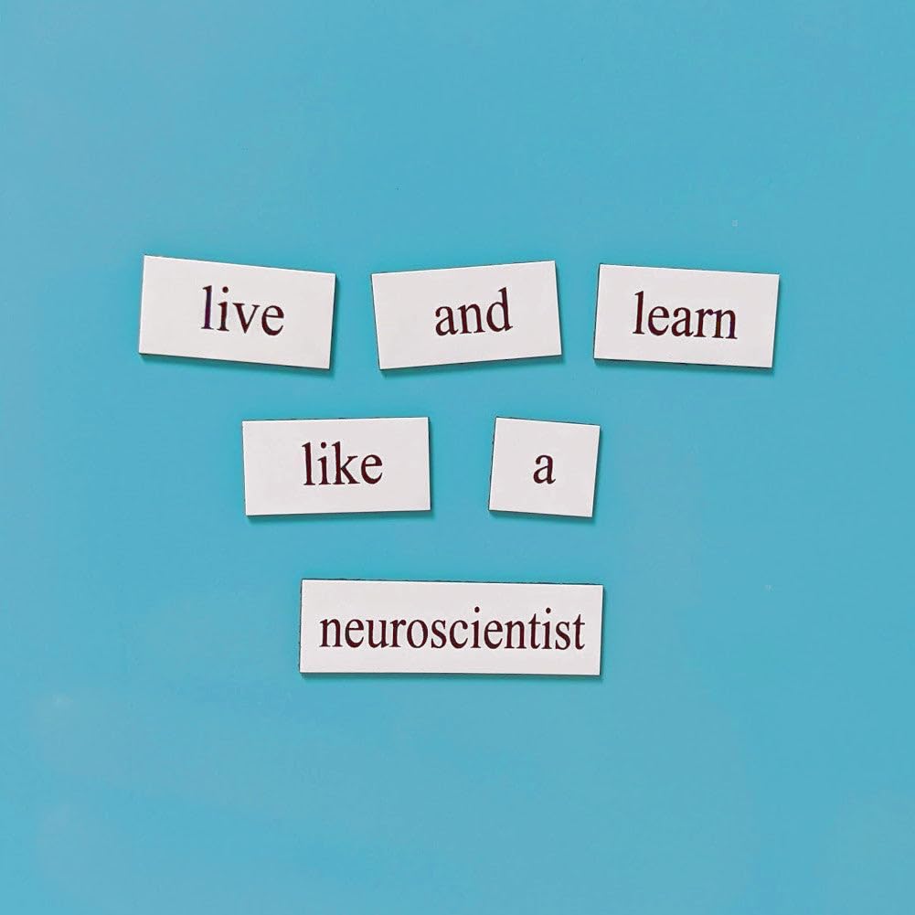 Neuroscience Word Magnets Kit - Funny Nerdy Poetry Set for College to PhD & Professional Neuroscientist- Ideal Geek Cool Tech Gift Office Refrigerator-Magnetic White Board - For STEM Students & Adults