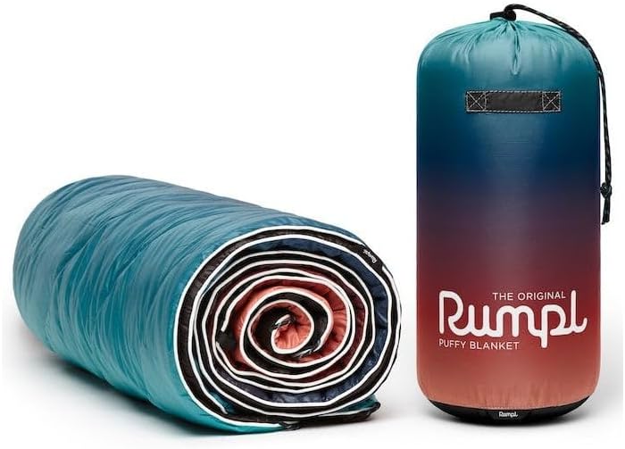Rumpl Original Puffy Blanket - Warm, Water-Resistant Camping Blanket with 100% Recycled Synthetic Insulation, 52"x75", Original Puffy V1, Arizona Fade