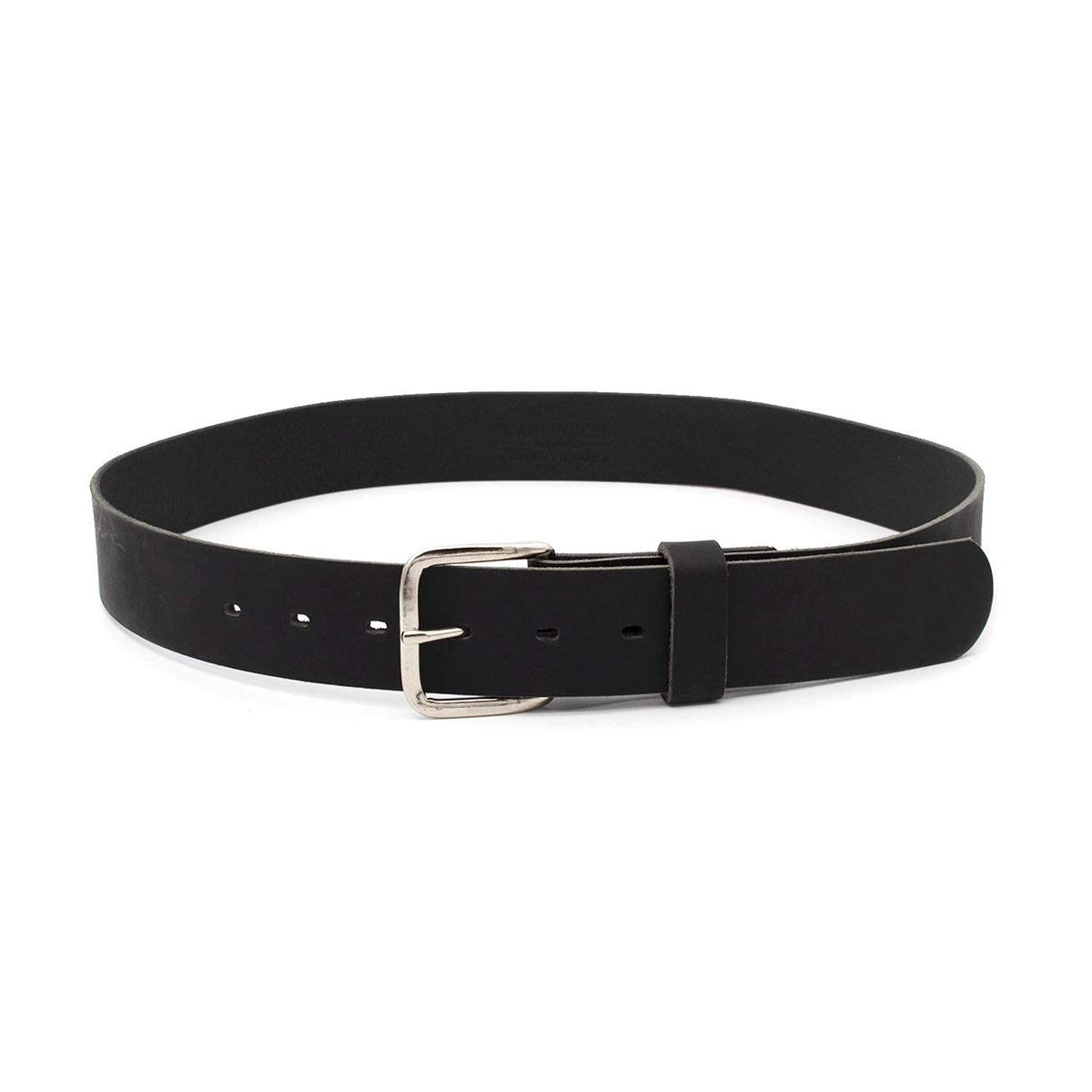 Main Street Forge Journeyman Leather Belt | Made in USA | Black w/Silver Buckle | Size 36