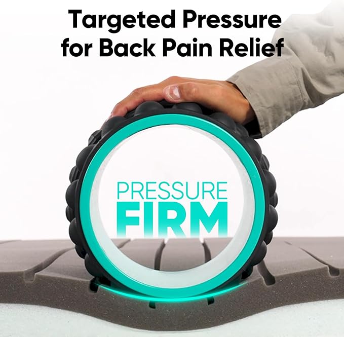 FitBeast Back Roller, Back Wheel Foam Roller - Targeted Muscle Roller for Deep Tissue Massage, Back Stretcher