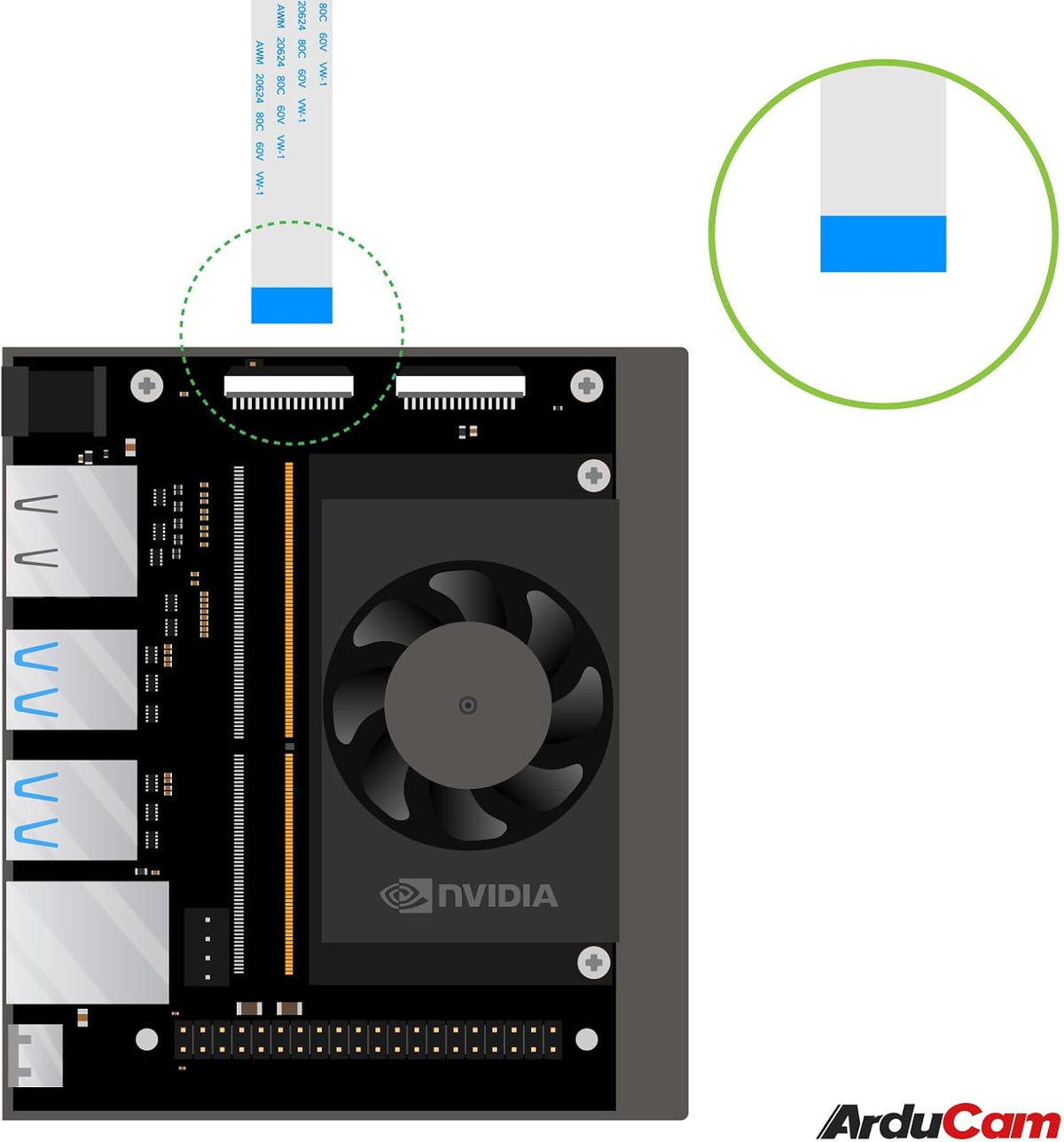 Arducam 8MP IMX219 Module,77.6 FOV,3280 2464 Auto Focus Camera Degree x px Resolution Compatible with NVIDIA Jetson