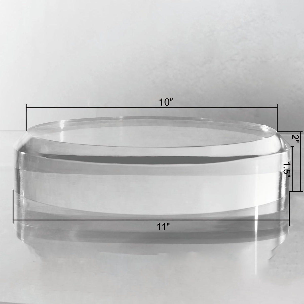 CiaoHER 2in Thickness Acrylic Disc Display Block Clear Polished Round Pedestal Stand Riser (11'' x 2'')