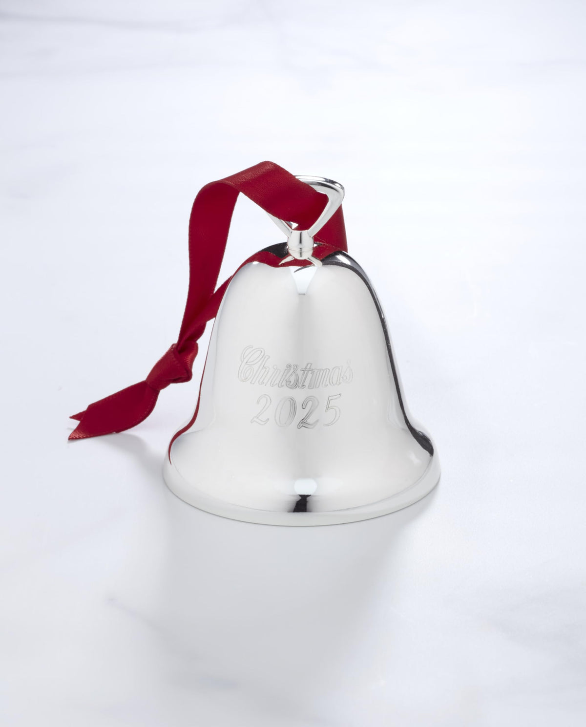 Reed and Barton Ornaments, 2025 Annual Christmas Bell Silverplate Ornament, Christmas Tree Decorations, Includes a Red Ribbon for Hanging, Winter Tree Decor, Winter Decorations (Silver, 1 Piece)