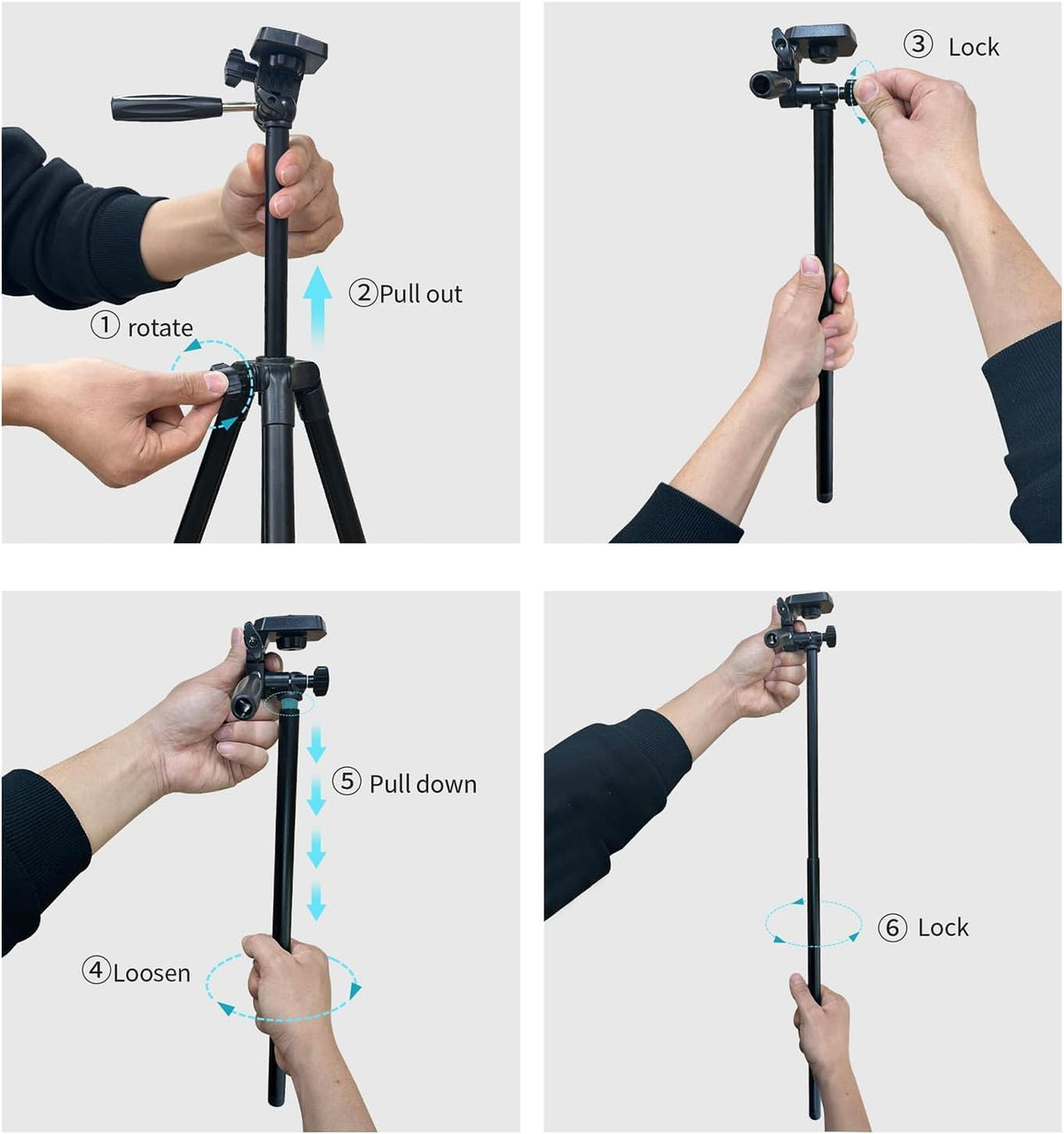 Auleda 71 6.6 LB Camera Tripod Aluminum Tall Tripod Stand Compatible with Canon Nikon with Wireless Remote Phone Holder