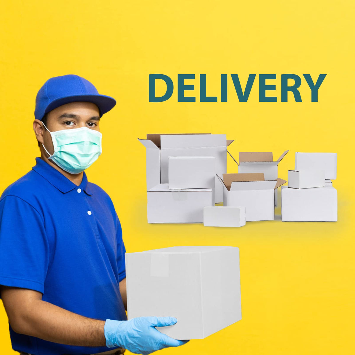 Calenzana 8x6x4 Shipping Boxes Set of 40, White Corrugated Cardboard Box for Mailing Packing Gifts Small Business