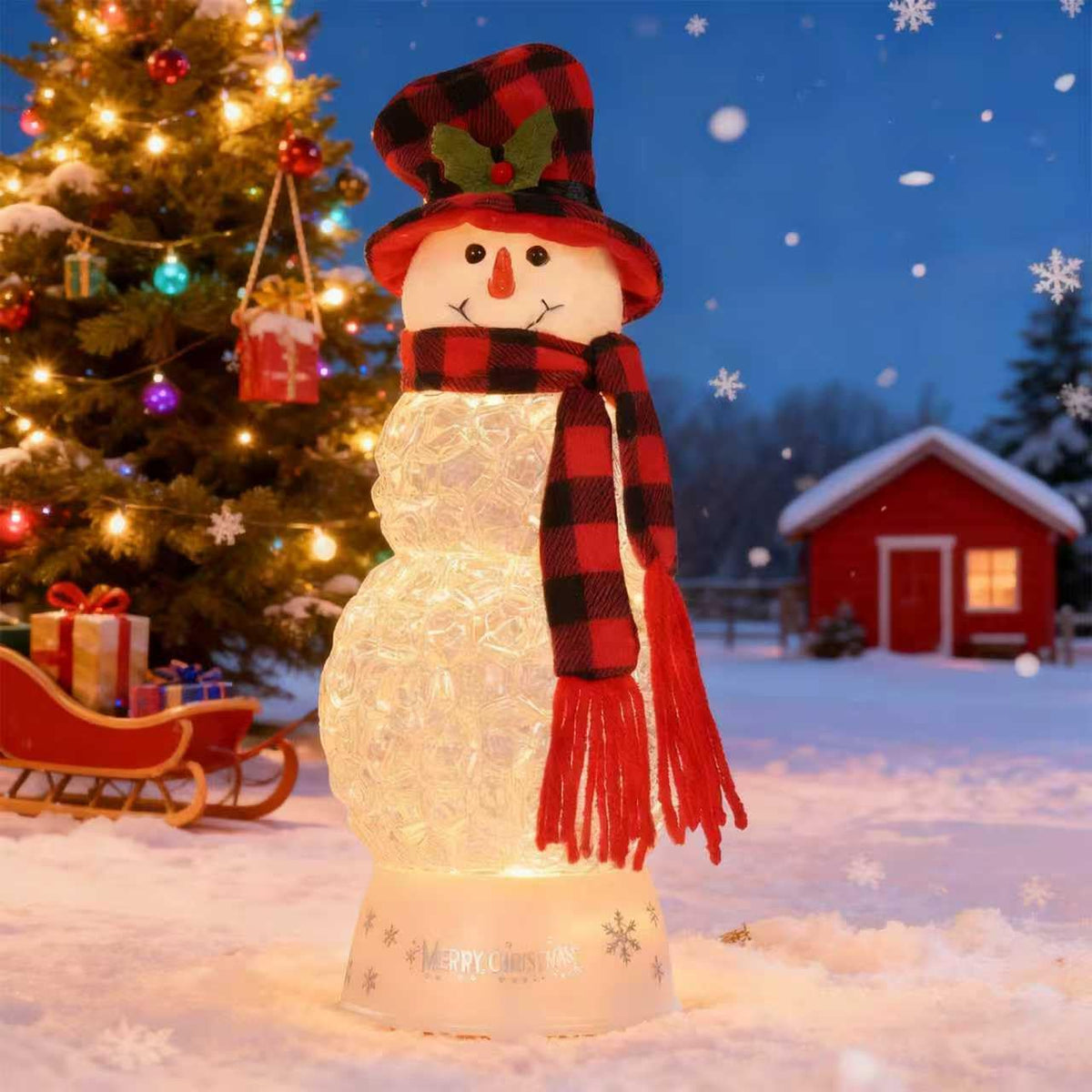12" H Christmas Snowman Snow Globes Decorations, Snow Globe Lamp - Xmas Musical Box Holiday Decor with Timer, USB Power, Best Christmas,New Year Gift for Men,Women,Kids,Friends