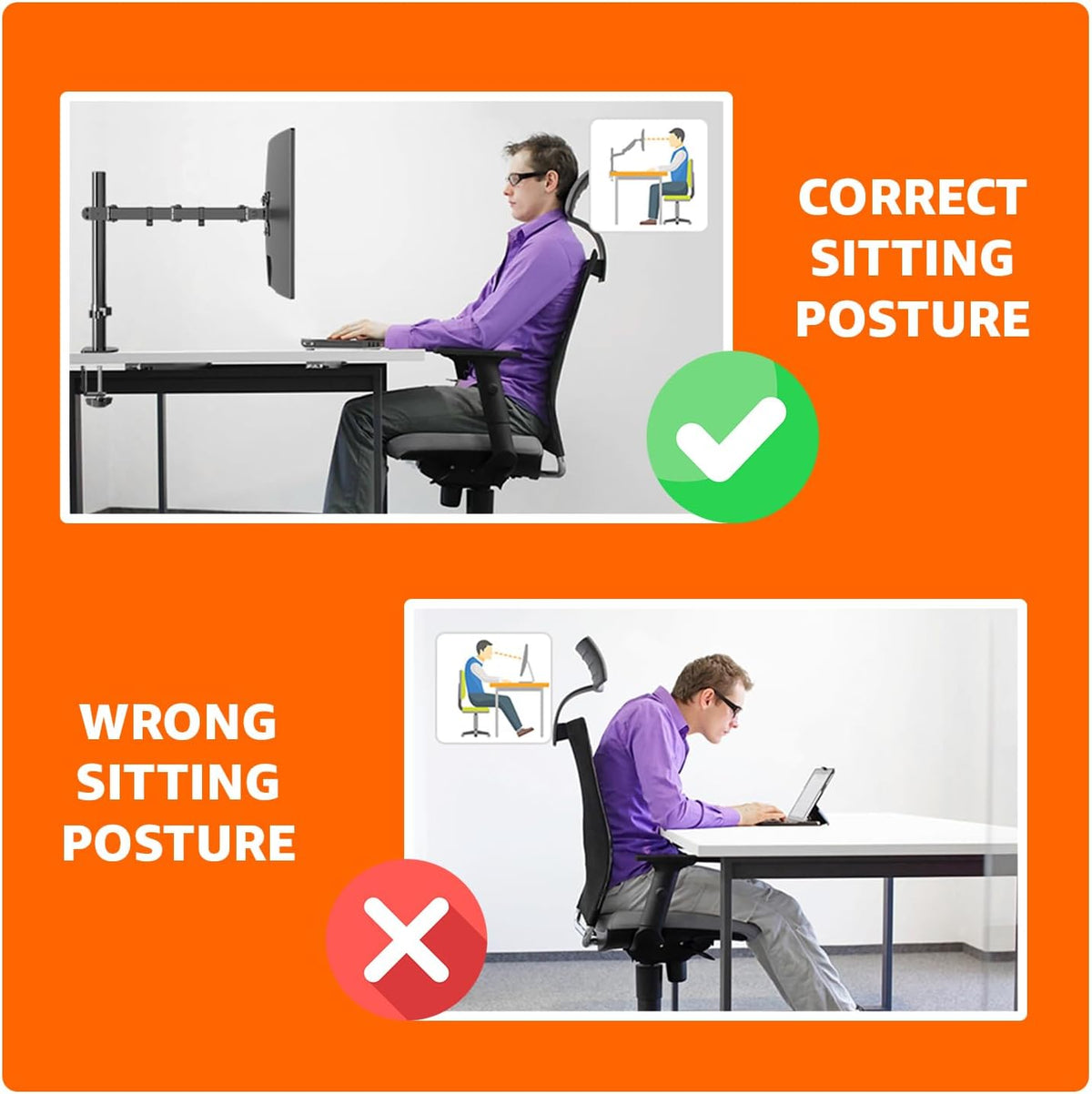 Amazon Basics 13-30" Single Computer Monitor Stand with Cable Management, Height Adjustable VESA Desk Arm Mount, Fully