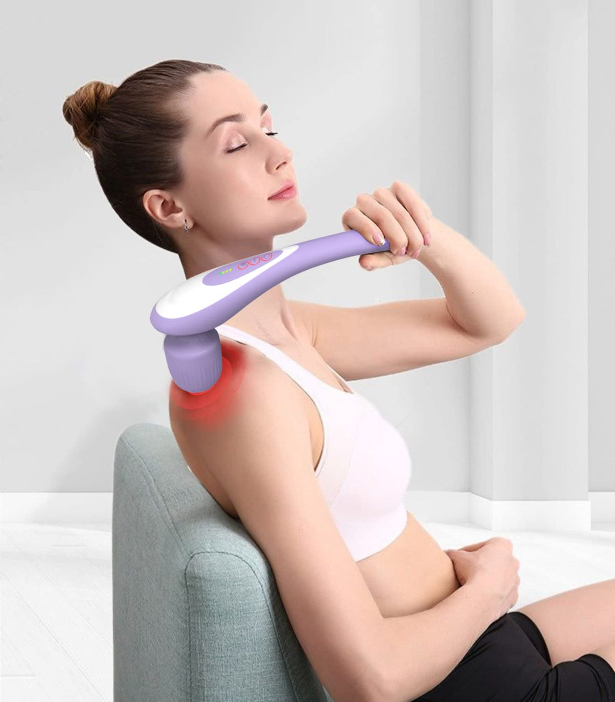 Roysmart Personal Handheld Vibrating Massager-Cordless Electric Percussion Muscle/ Deep Tissue Massager for Neck Back Shoulder Foot, Portable Seven Wand Massager for Full Body