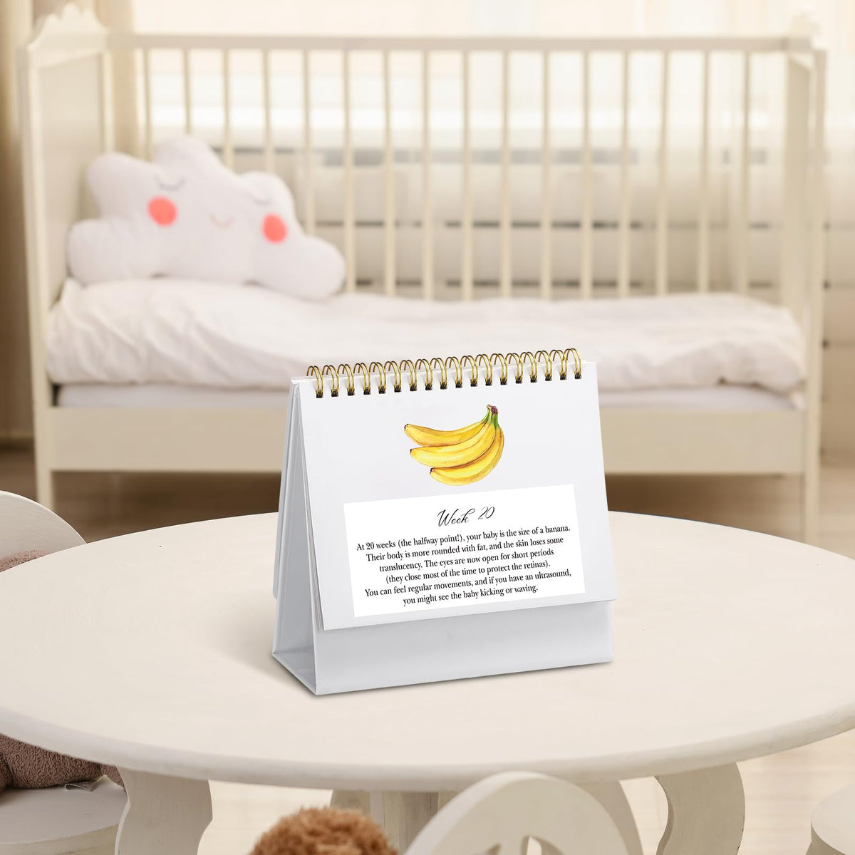 Gueevin Pregnancy Calendar Weekly Pregnancy Milestone Calendar with Scripture Pregnant Gifts for Expecting Mom, Baby Growth Tracker and First Time Parents Essentials, 44-Page Flip