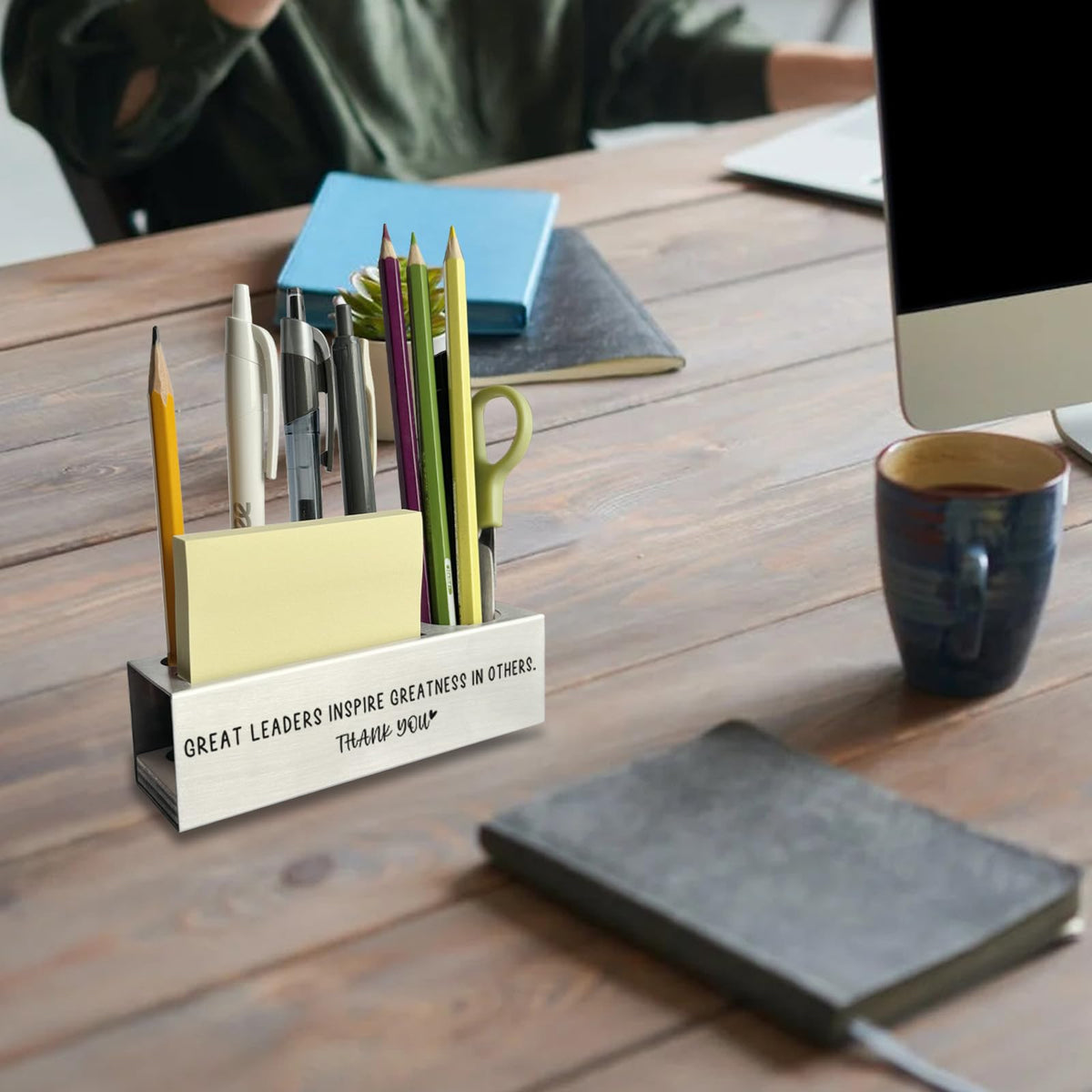 vizuzi Leadership Gifts for Women, Men, Leader Pencil Holder, Leader Appreciation Thank You Gifts, Team Women Leader Boss Day Birthday Gifts Office Cubicle Desk Pencil Holders & Pen Holders Zgg10