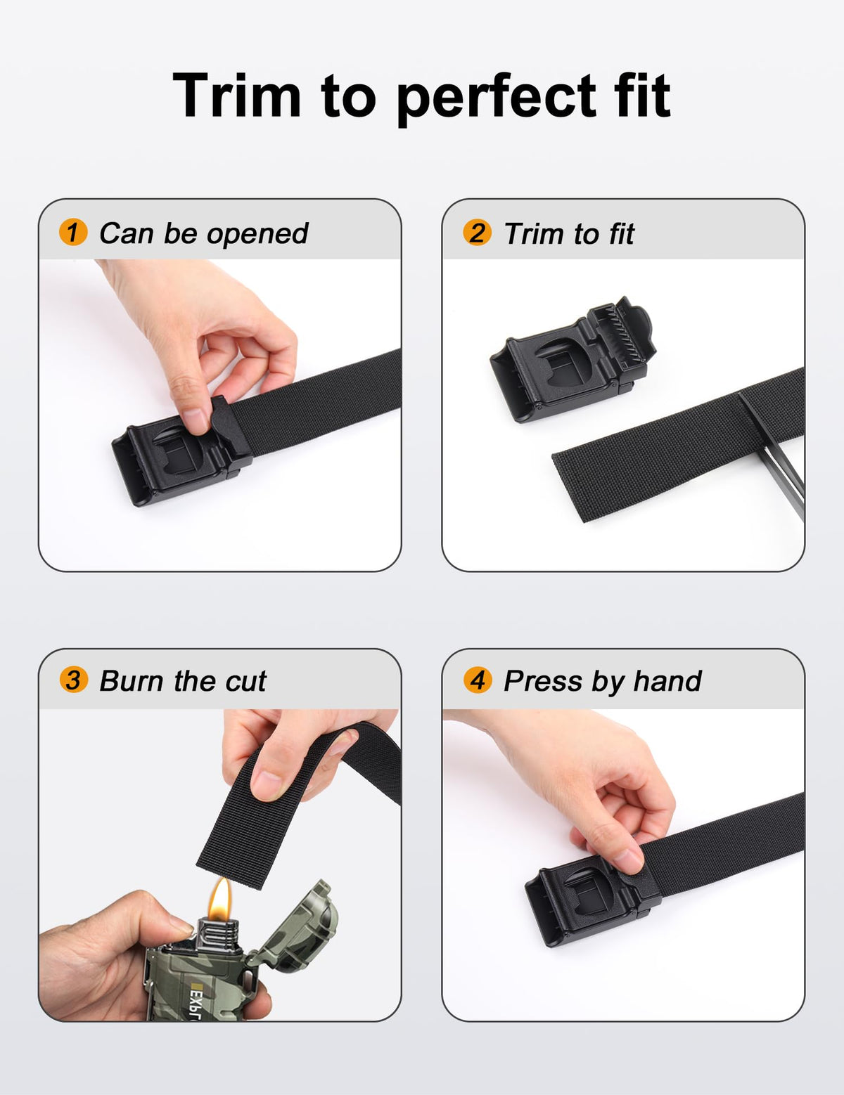 JUKMO Stretch Tactical Belt for Men, Military Work Rigger Hiking 1.5" Elastic Nylon Web Ratchet Quick Release Belt in Gift Box (Black, Medium)