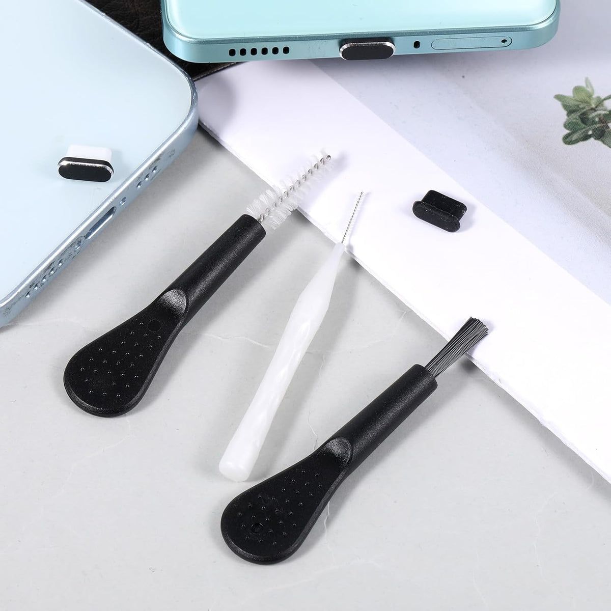 Aphumedc 16 Pack Phone Charger Port Cleaner Kit, Anti-Clogging Mini Brushes Cleaner, Reusable Speaker Cleaning Tool