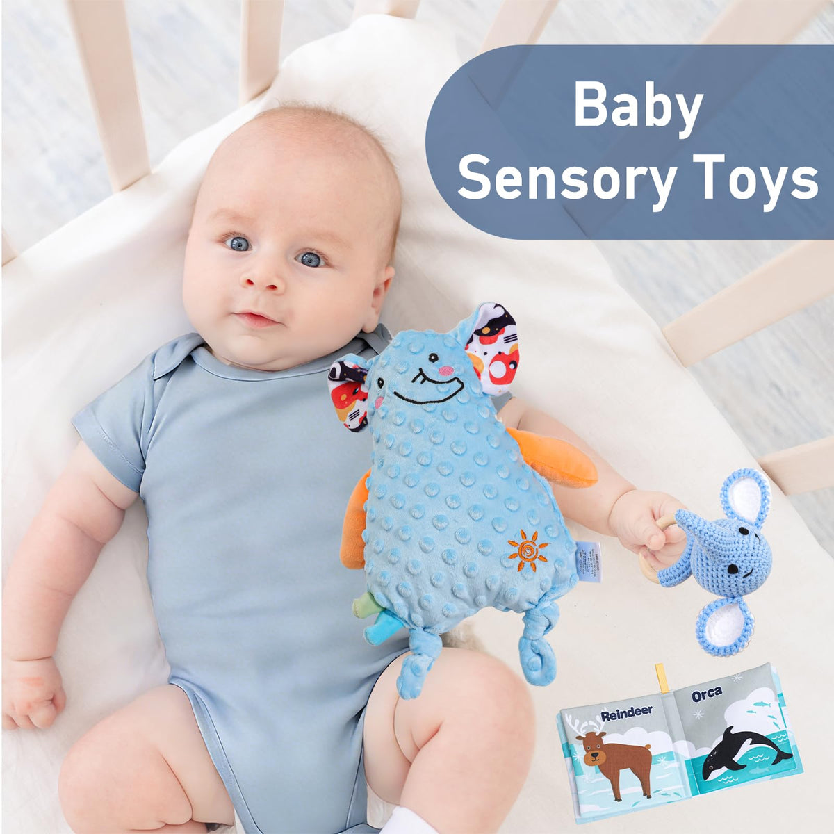 Baby Boy Gifts Basket,Newborn Baby Gifts for Boys with Blanket Onesies Toys,Baby Shower Gift for Baby Boy,Gender Reveal Gift