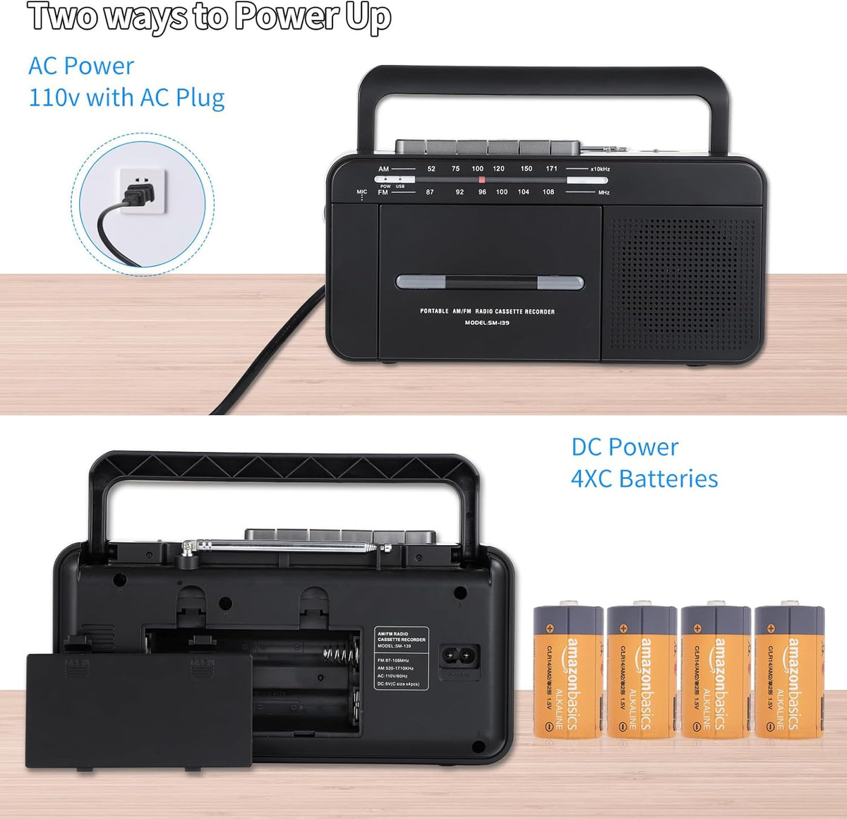 SEMIER MP3 Cassette Cassette MP3 Boombox Conversion Tape Player Recorder AM FM Radio, to Digital Converter, USB