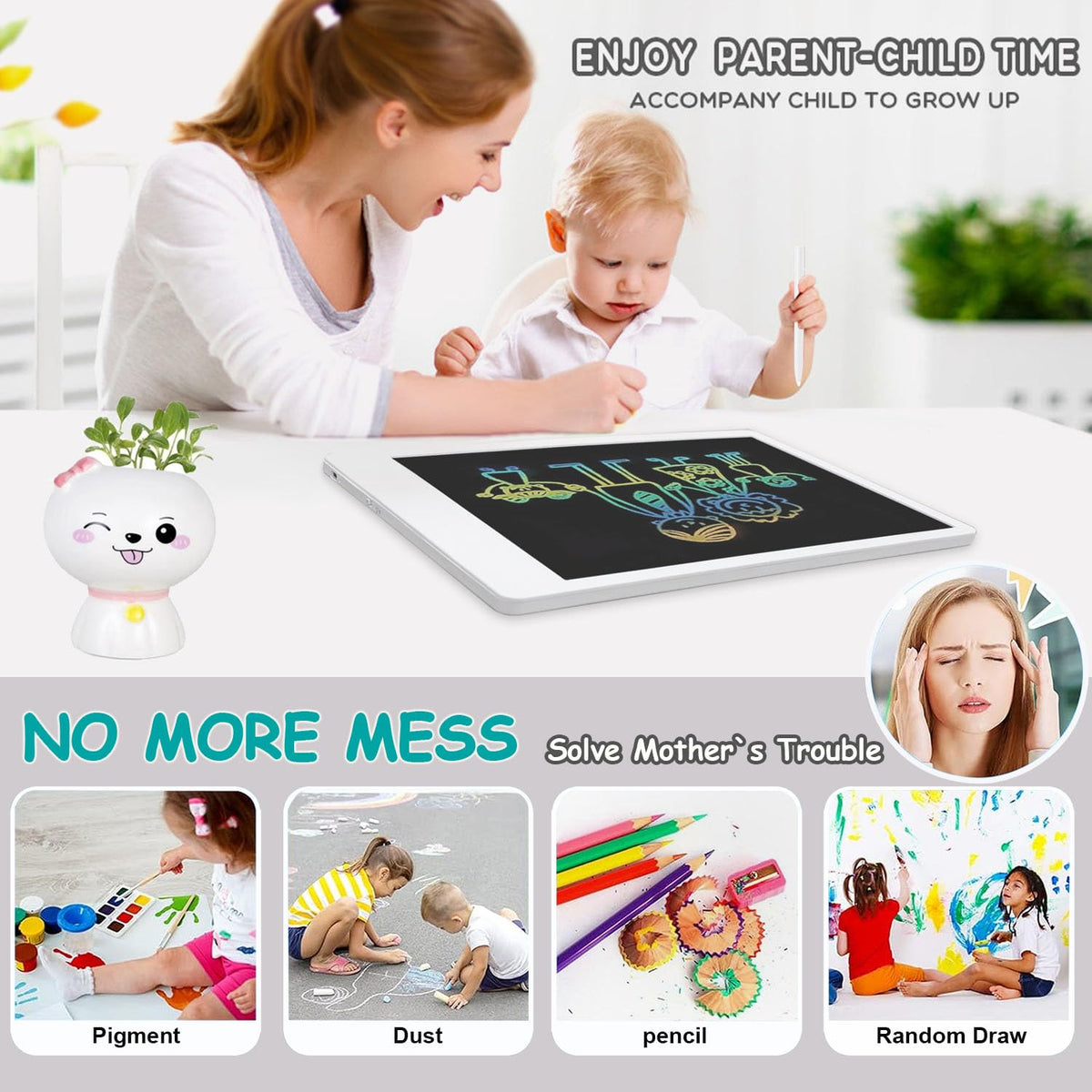 Upgraded A4 LCD Written Tablet LED Copy Board, Ultra-Thin Dimmable USB Charging Writing Tablet Copy Board 2 in 1 Light Pad for Memo, Diamond Painting, Tattoo, Drawing, Graffiti, Stencil Making
