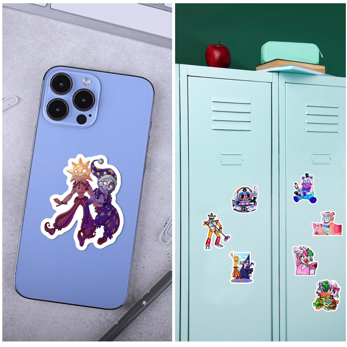 Pounchi Horror Game Stickers (100 Pcs with Cute Badge Decoration) Halloween Gaming PVC Sticker, Gifts for Laptop Water Bottle Skateboard Party Supplies