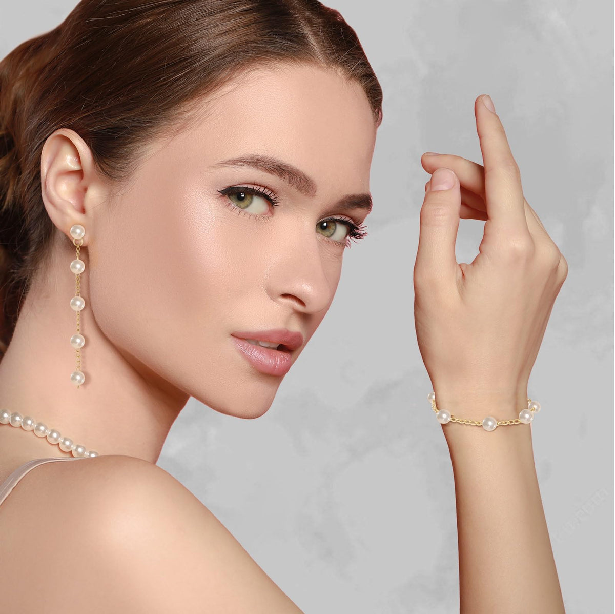 Liliaafar 24 Pcs 8 Set Jewelry Bridesmaid Gift Pearl Set Pearl Bracelet & Earrings, Jewelry Pouch with Bow Tie I Couldn't Tie The Knot Without You Wedding Bridal Shower Party Favor(Black)