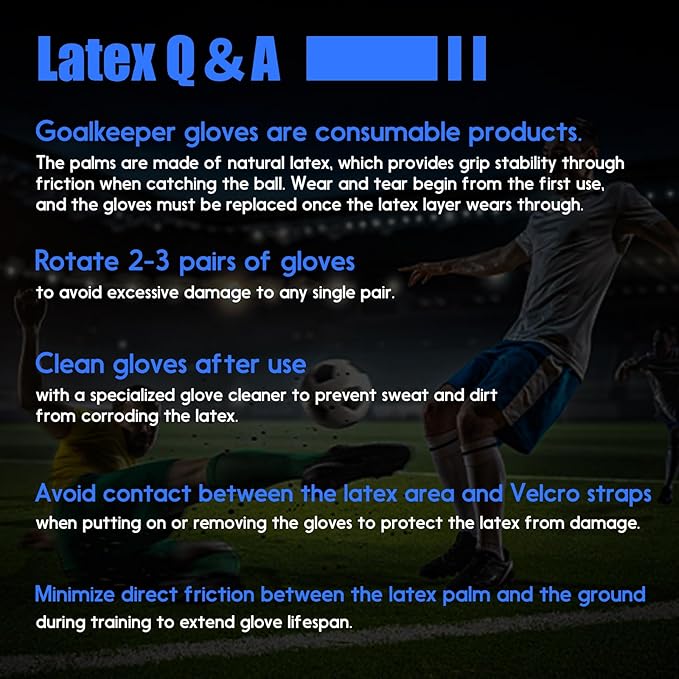Youth&Adult Goalie Goalkeeper Gloves with Finger Protection Breathable Soccer Gloves with Strong Grips,6 Colors,Sizes 7-10