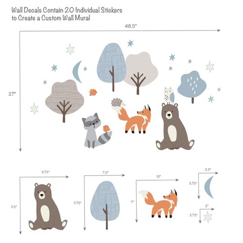Bedtime Originals Sleepytime Bear Woodland Animals Wall Decals/Stickers