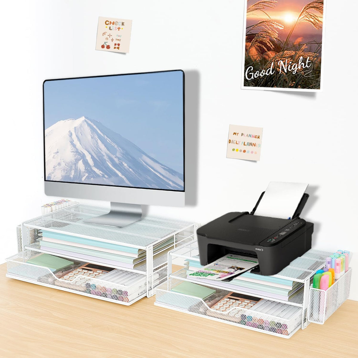 Riser2-Tier 2 AUPSEN Computer Monitor Stands Desk Organizers and Accessories, Office Desk Accessories Organizer