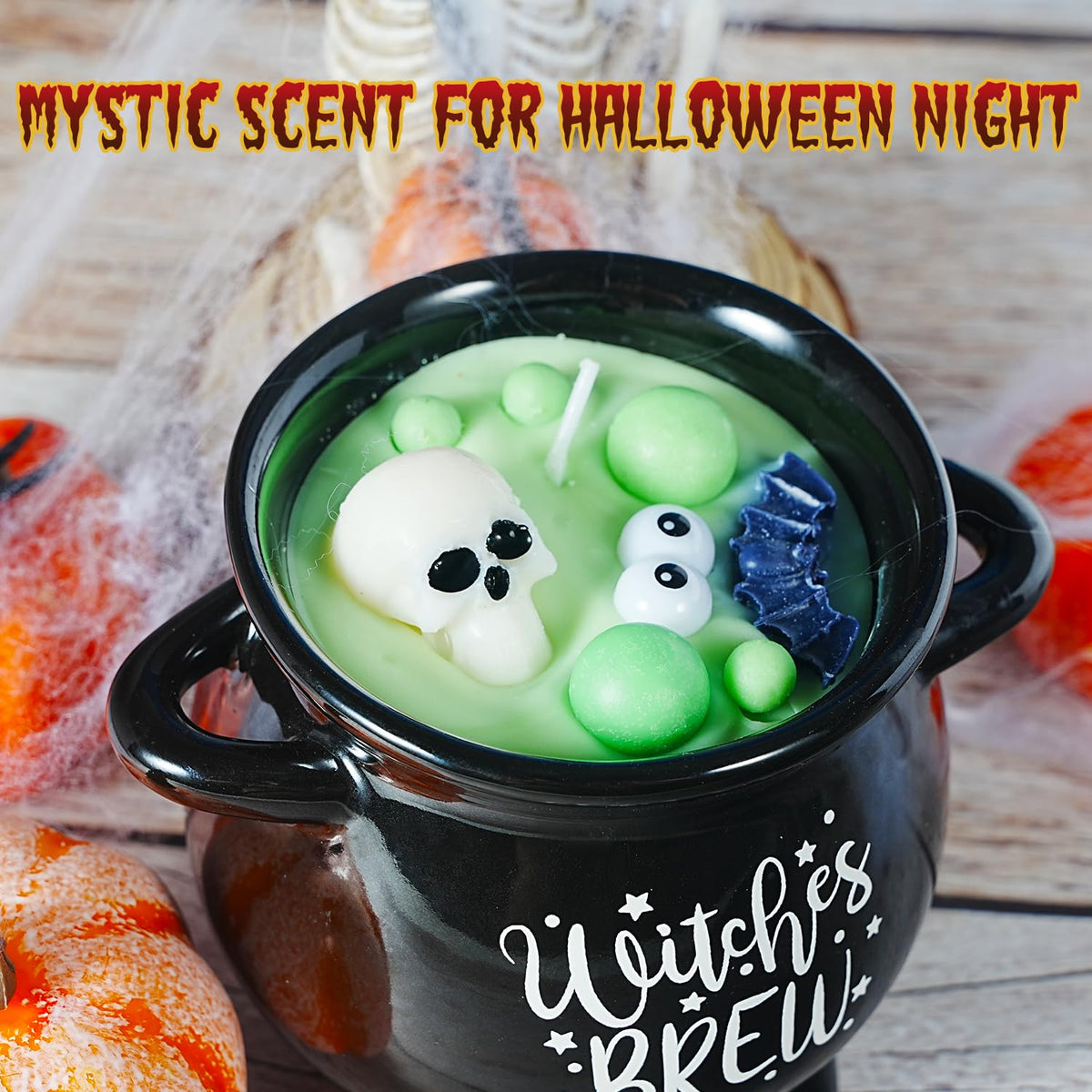 Kederwa Boo Basket Stuffers for Women, Halloween Boo Basket Gifts 14OZ Witch Brew Scented Candle Up to 60 Hours Burn Time Boo Basket Gifts for Girls