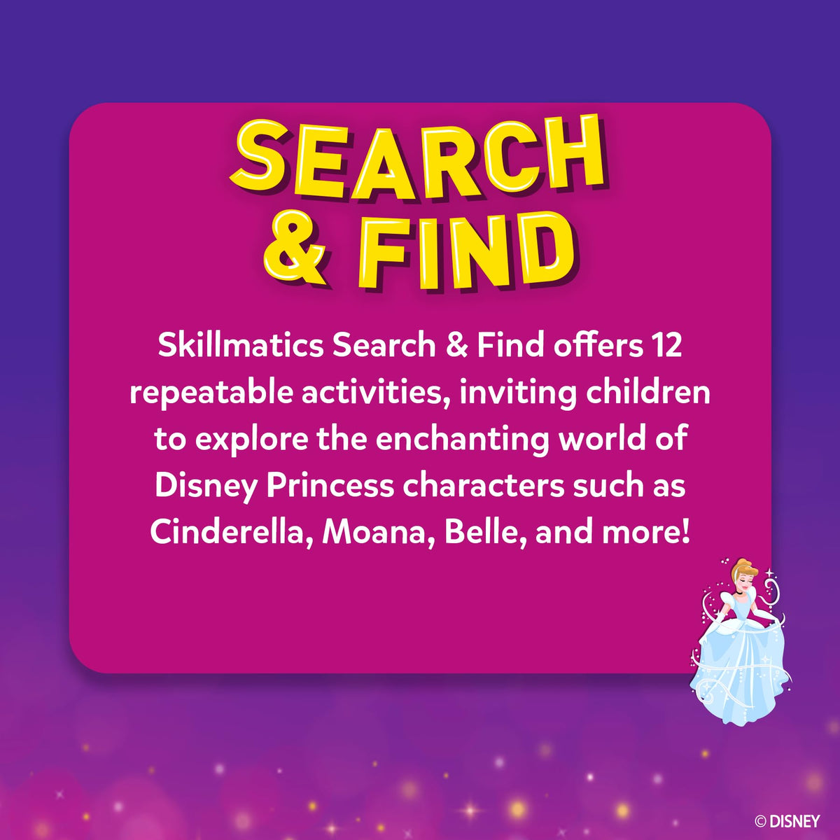 Skillmatics Search and Find Disney Princess Educational Game - Reusable Preschool Learning Activities, Perfect for Toddlers & Kids Who Love Toys, Art & Crafts, Gifts for Boys & Girls Ages 3, 4, 5, 6