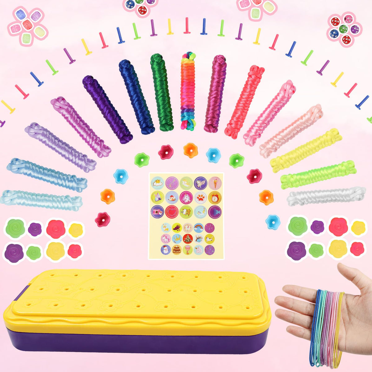 DDAI Arts and Crafts for Kids Age 8-12 Friendship Bracelet Making Kit for Girls - Best Birthday Gifts Ideas for Girl 7 9 10 11 Year Old - Popular Bracelets String Maker Toys Set