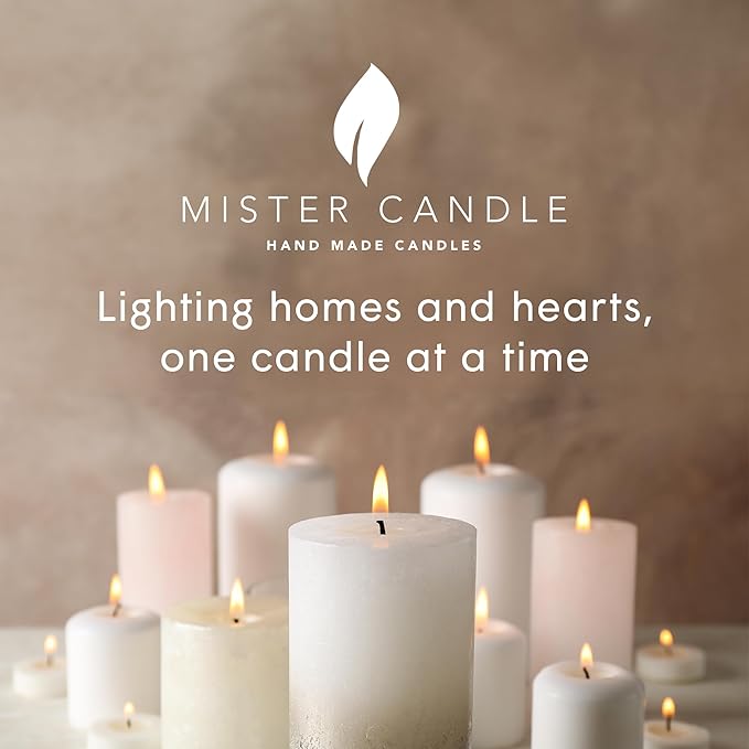 Mister Candle Dripless Unscented Rustic Red Pillar Candles, Set of 3 Hand Poured Solid Color Candles for Holidays, Home Decor, Premium Wax, 60 Hr Burn Time, 3x4 Inch (Rustic Red)