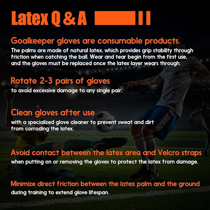 Youth&Adult Goalie Goalkeeper Gloves with Finger Protection Breathable Soccer Gloves with Strong Grips,6 Colors,Sizes 7-10