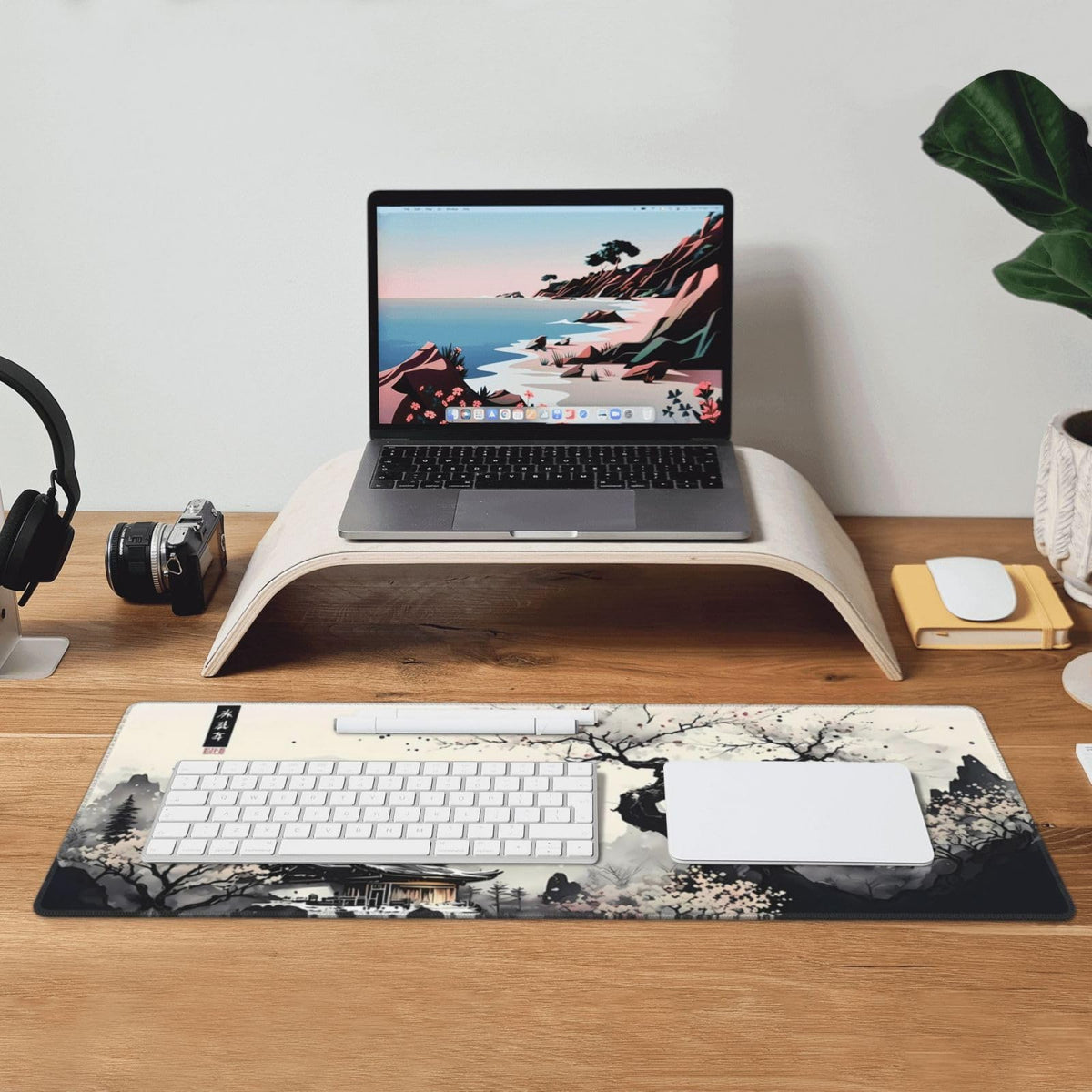 Japanese Mouse Pad, Large Japanese Desk Mat, XL Anime Gaming Keyboard Mat, Non-Slip Rubber Base, Big Extended Desk Protector for Home Office, 31.5âx11.8â