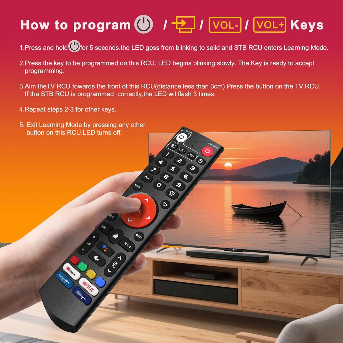 Rytuqo V3 Plus/Pro Voice Remote Control Compatible for vSeeBoxReplacement Learning Bluetooth Remote Control