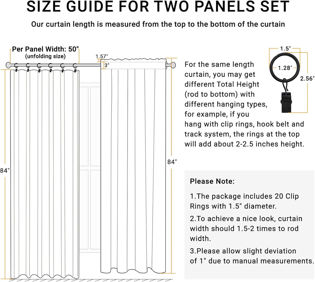 Skiennix 100% Blackout Curtains - Thermal Insulated Faux Linen | 84-Inch Length, 2 Panels, Beige
