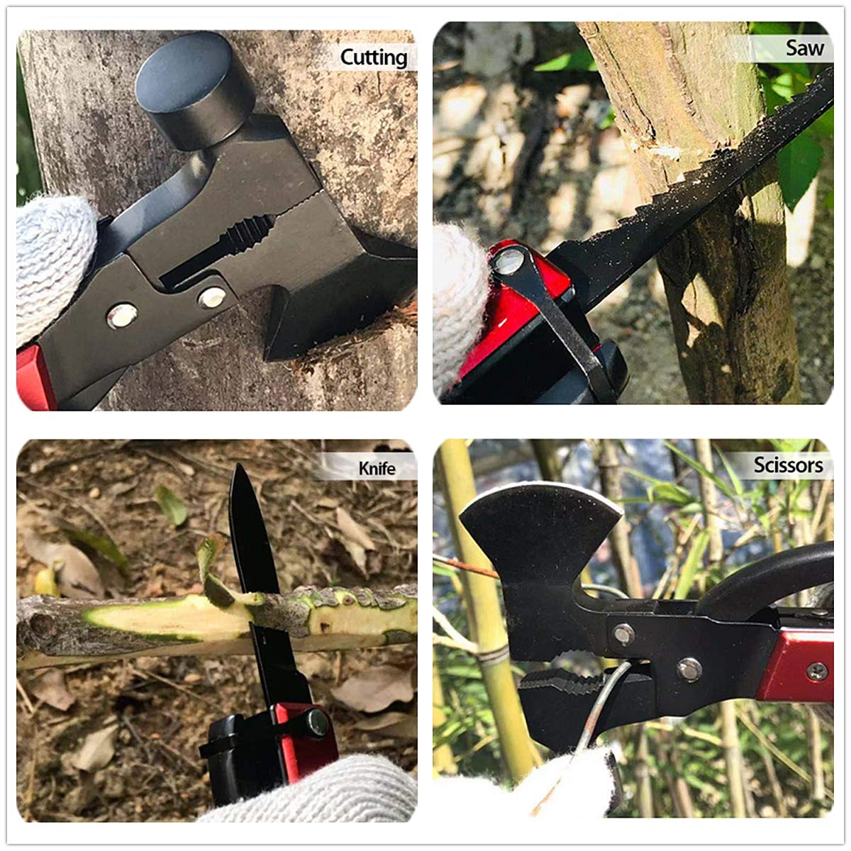 Camping Gear Multitool, Stocking Stuffers for Men, Christmas Mens Gifts for Dad Husband Boyfriend, 16 in 1 Camping Accessories Multitool Hatchet, Camping Tool with Axe,Hammer,Plier,Knife,Bottle Opener
