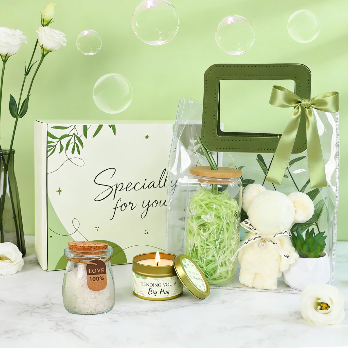 Gift Baskets for Women, Birthday Gifts for Women, Get Well Relaxing Spa Care Package, Best Friend Sympathy Inspirational Thinking of You Gift Set for Her Mom Wife Girlfriend Sister