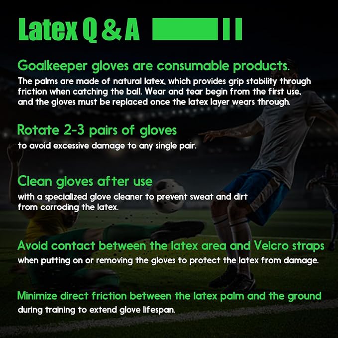 Youth&Adult Goalie Goalkeeper Gloves with Finger Protection Breathable Soccer Gloves with Strong Grips,6 Colors,Sizes 7-10