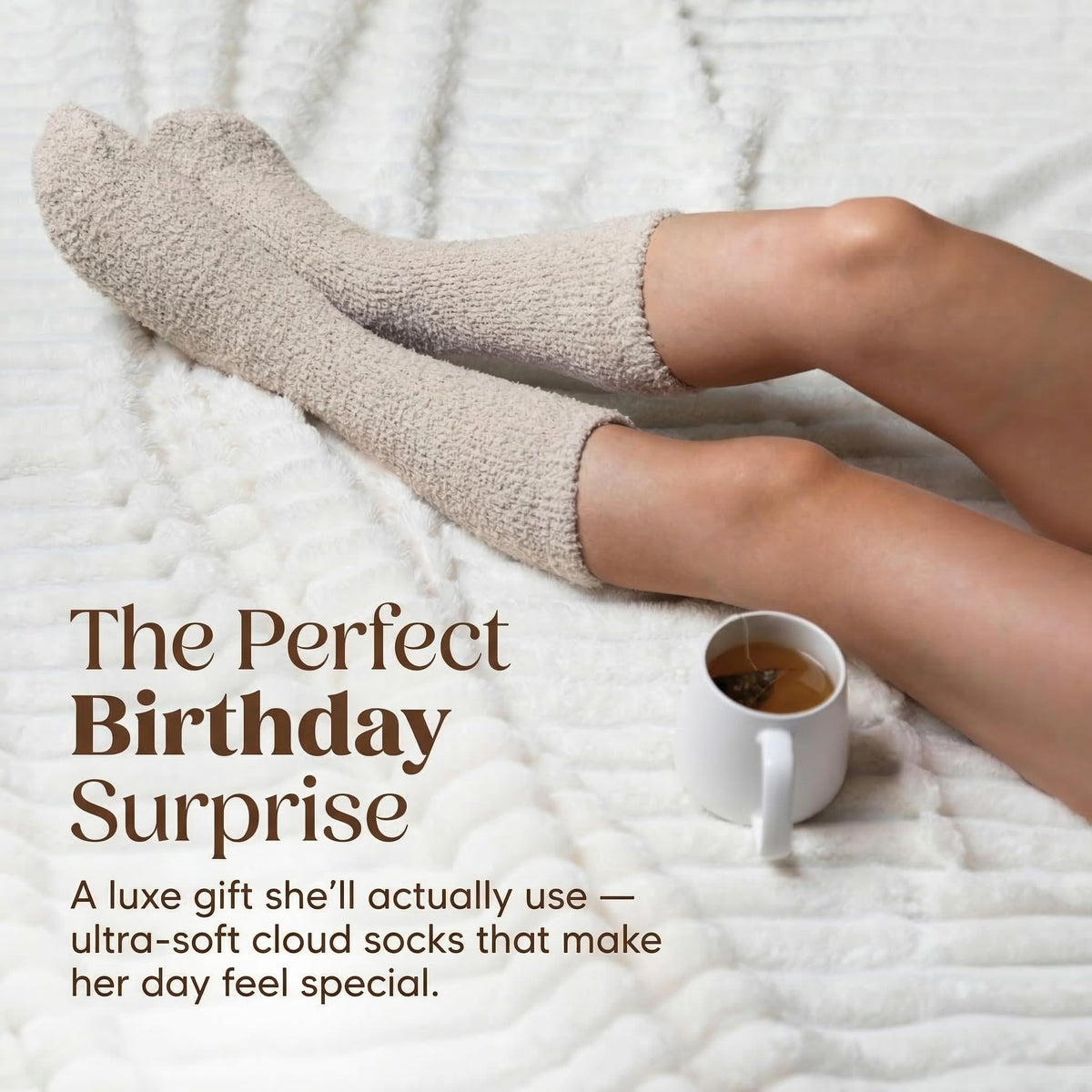 Unboxme Happy Birthday Gifts for Women - Ultra-Luxe Cloud Socks, Cozy Birthday Gift for Her - Super Soft Fuzzy Sleep Socks for Women & Men