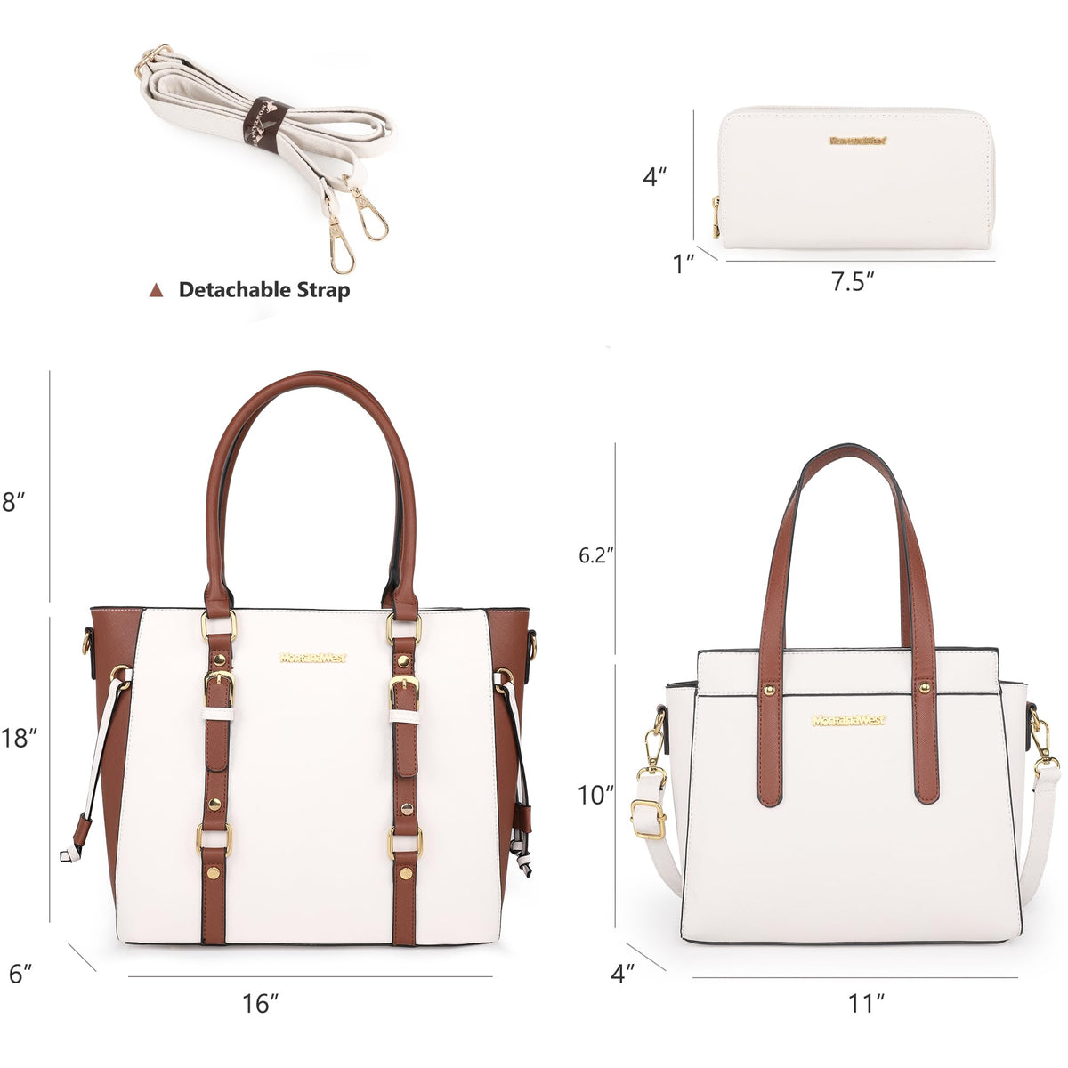 Montana West 3PCS Purses for Women Tote Bag and Wallet Set Shoulder Satchel Crossbody Bags Leather Handbag for Gift Travel Casual Work MWC3-C032WABR