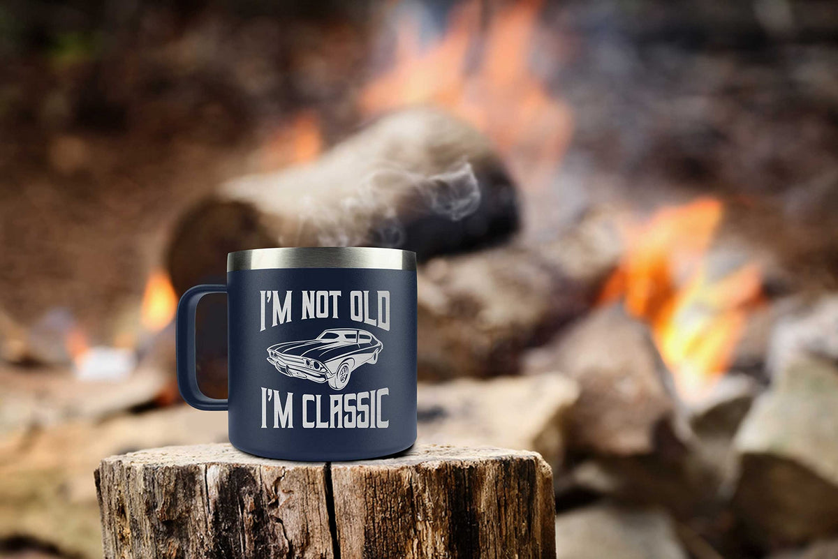 Gifts for Dad from Daughter, Son, Kids on Fathers Day, Christmas - Grandpa Gifts for Christmas - Birthday gifts for Grandpa - Dad Birthday gifts - Funny Mug 14oz, Navy Insulated Stainless Steel