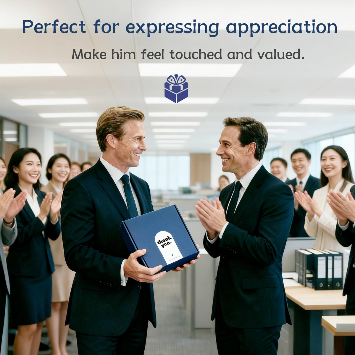 HOOHONOR Employee Appreciation Gifts, Thank You Gifts for Men Coworkers, Gift Basket for Men, Thank You Basket for Team Mentor Friends Leaders Boss, Difference Maker Gift Box