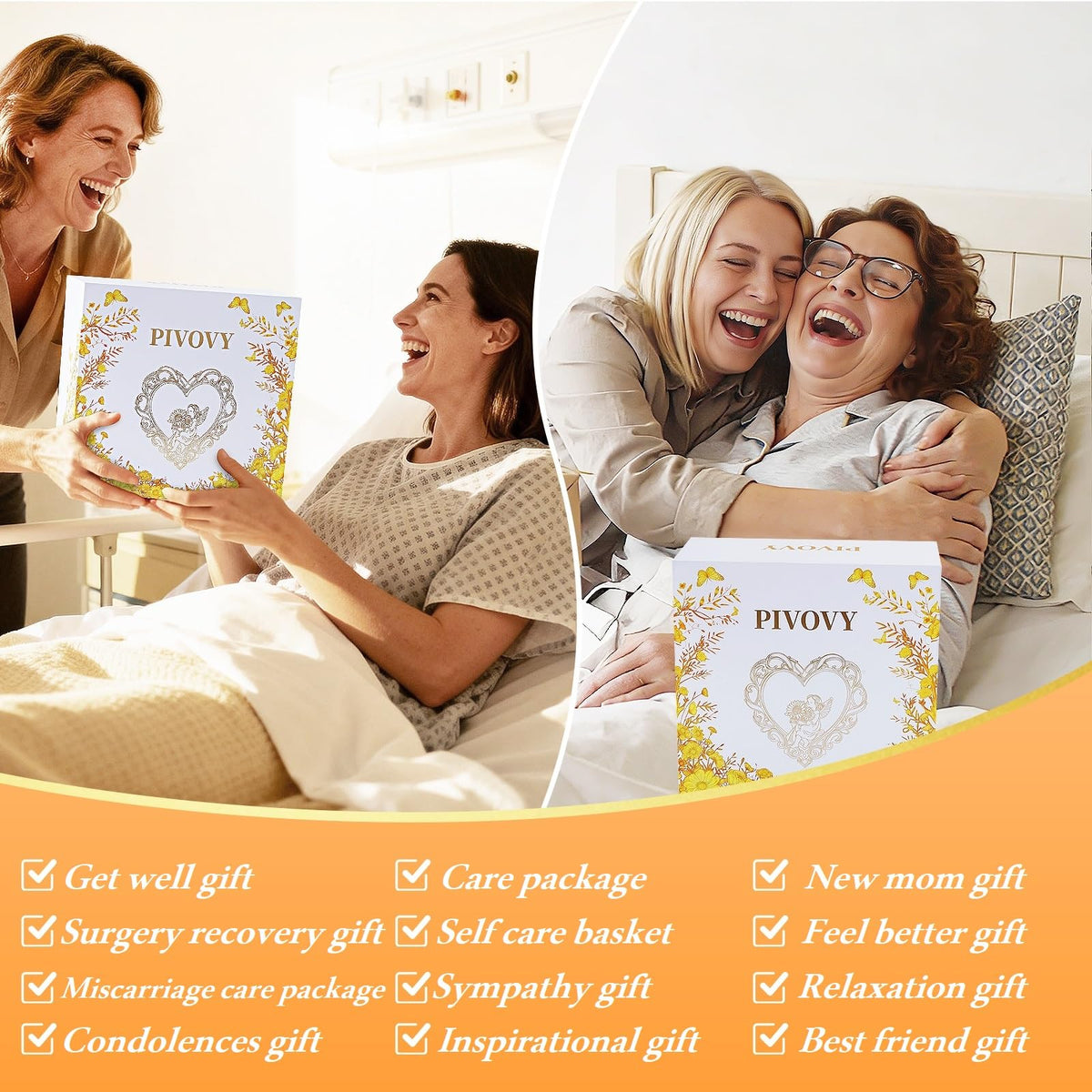 Get Well Gifts for Women New Mom Care Package, Care Package After Surgery Sympathy Gift Self Care Basket, Surgery Recovery Gift Feel Better Gifts for Women