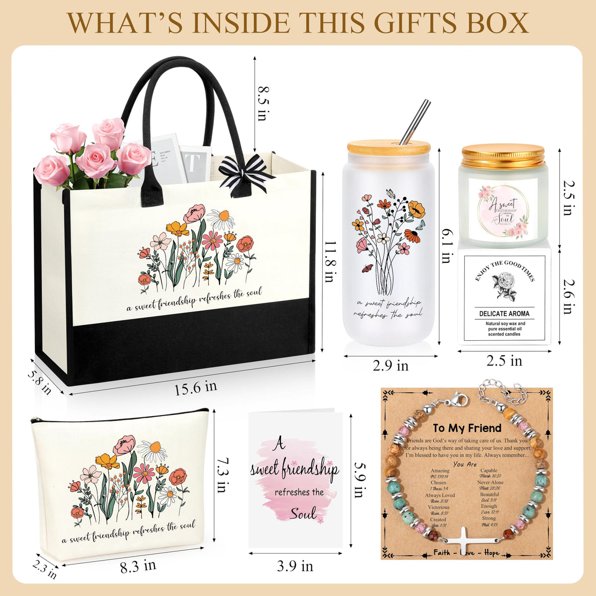 MEMGIFT Friendship Gifts for Women, Gifts for Christian Women, Christmas Birthday Gift For Bestie Bff Best Friend