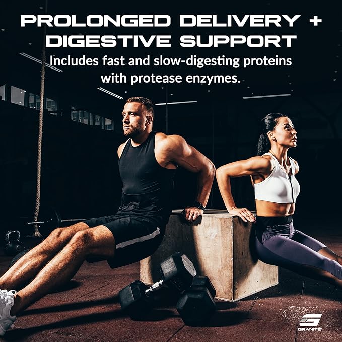Granite Nutrition Protein Powder - Premium 5-Source Blend (Whey, Casein, Egg, Grass-Fed Beef) for Lean Muscle and Recovery - Peanut Butter Flavor, 30 Servings