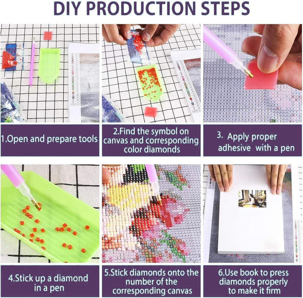 KICHANG Pink Diamond Art Kits for Adults Beginner,DIY Modern Diamond Painting 5D Round Full Drill Diamond Dots Gem Art Crafts with Tools,Funny Crafts for Home Wall Decor&Gift-12x16in