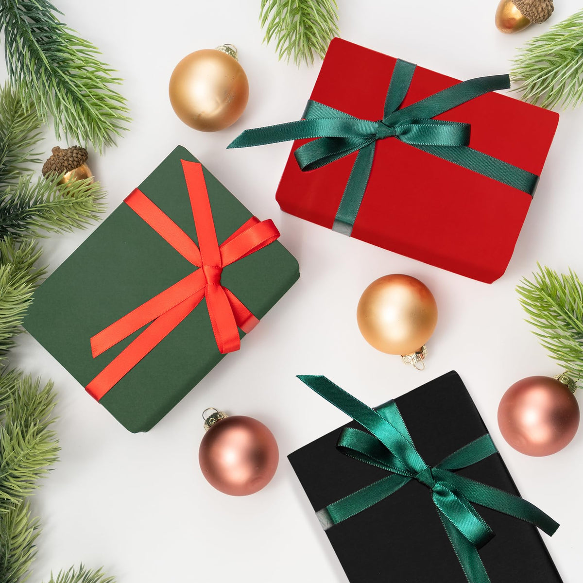 Aimyoo Black Matte Wrapping Paper, 17 Inches X 50 Feet (70.8 sq.ft.) Solid Color Pearly-Lustre Paper Roll for Christmas Birthday Baby Shower Wedding Gift Wrap