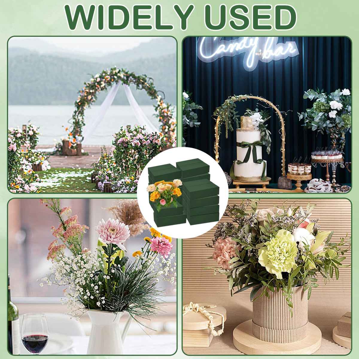 CANIPHA 30Pieces Floral Foam Blocks, Green Floral Foam for Flower Arrangements, Flower Foam Blocks Florist Foam Dry Foam Plant Foam Wet Foam for Artificial Flowers, (5.5 X 3.2 X 1.8 Inches)