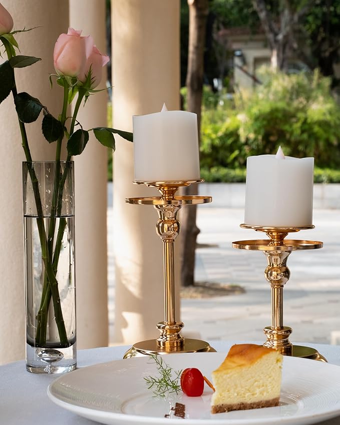 3x3 Flickering Flameless Candles Set of 2,3 inch Real Wax LED 600 Hours Battery Candles with Timer Remote,Control for Wedding Party Indoor, White
