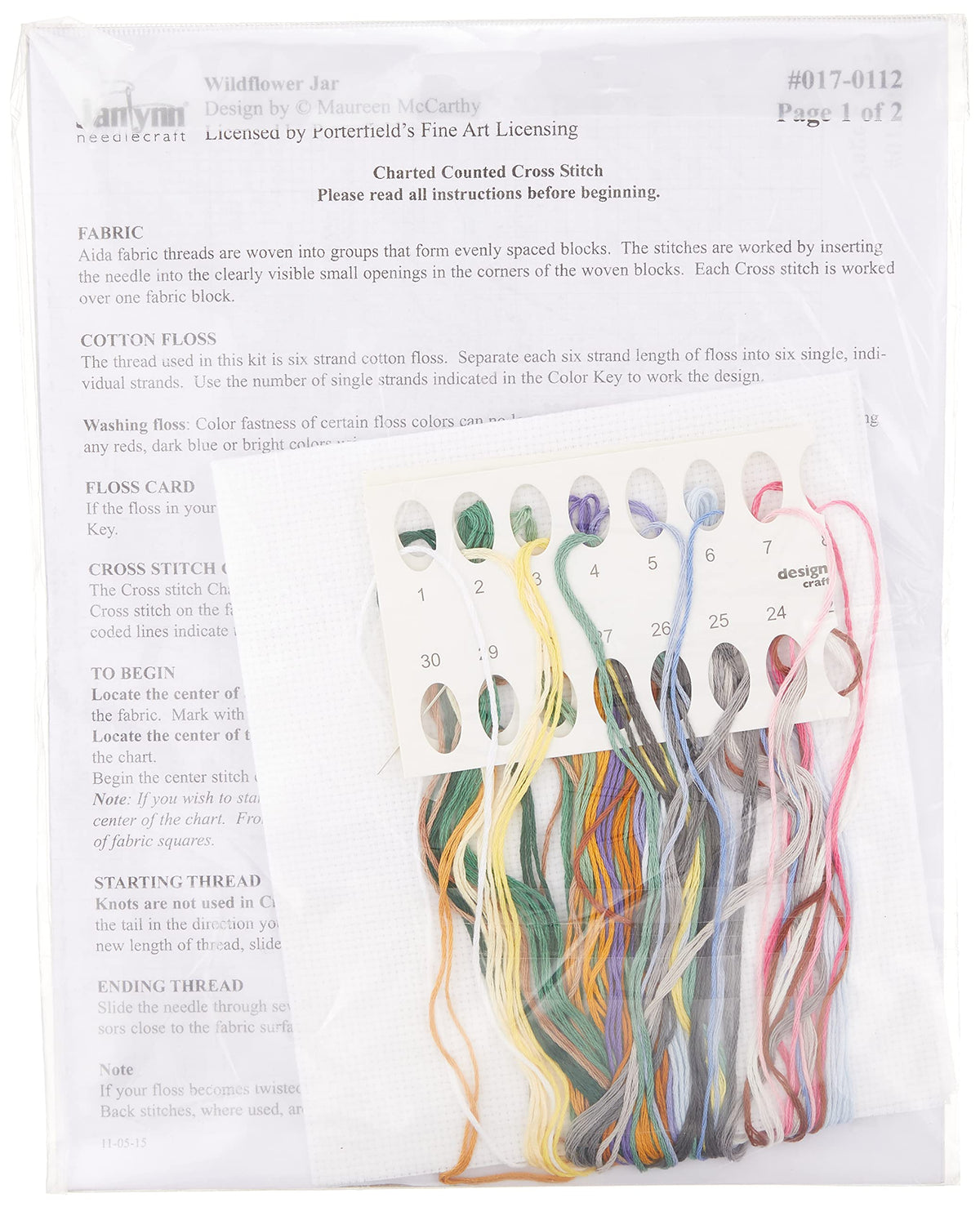 Janlynn 017-0112 "Wildflower Jar Counted Cross Stitch Kit