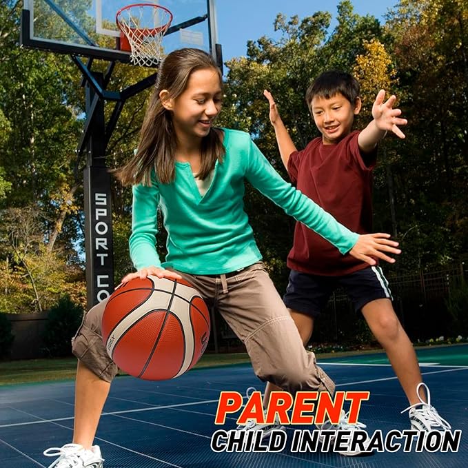 Training Soft Touch Rubber and Faux Leather Fighting Basketball, High Bounce Indoor Outdoor Basketball Gift